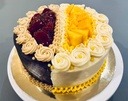Mango-Strawberry Ganache Chocolate Moist Cake
