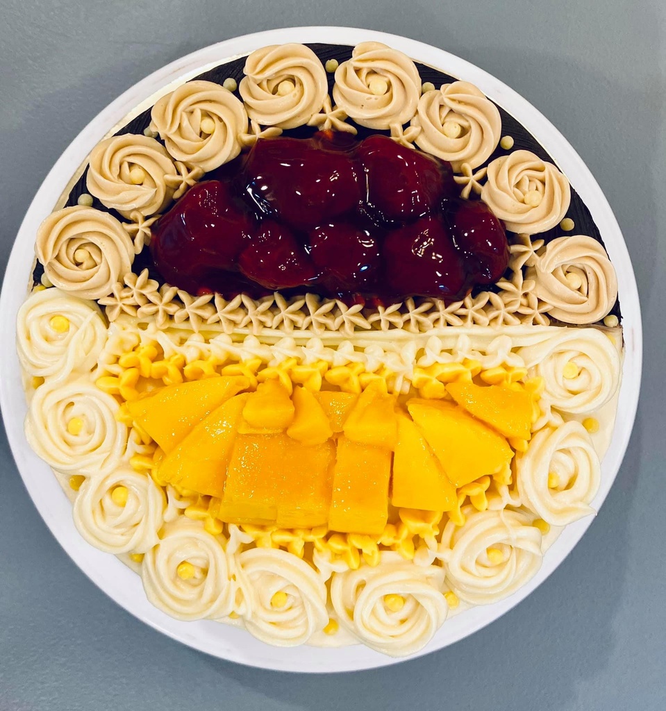Mango-Strawberry Duo Ganache Chocolate Moist Cake