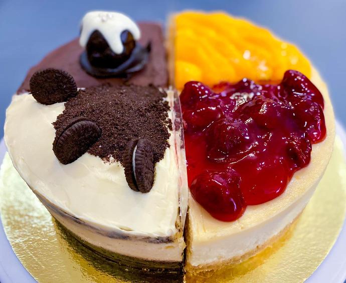 Mango-Strawberry-Oreo-Chocolate New York-style Cheesecake