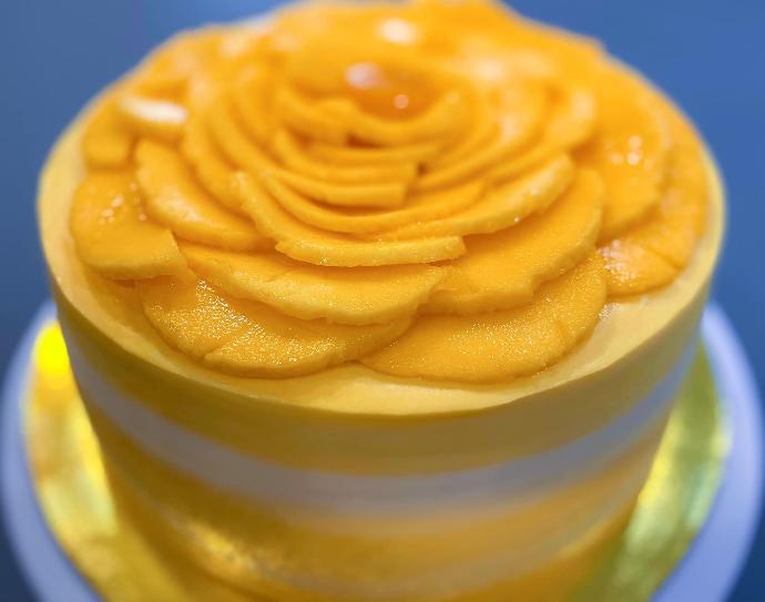Mango-Vanilla Ganache Moist Cake