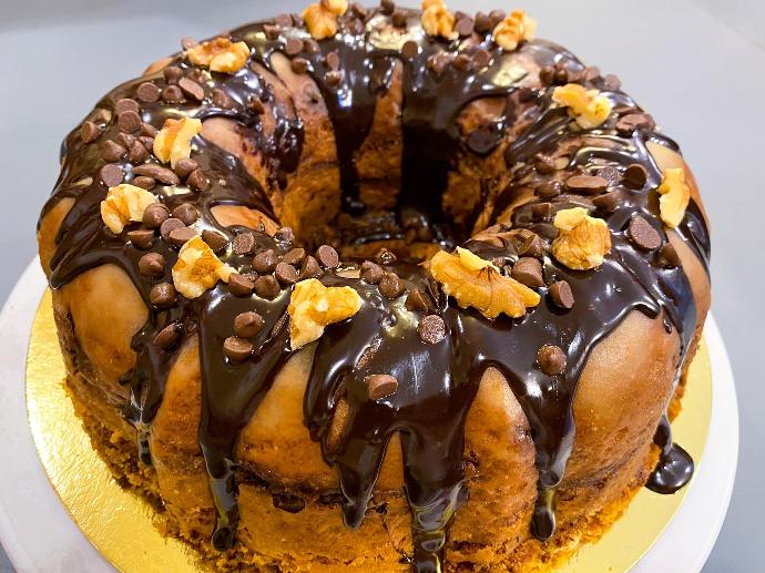 Mocha-Cinnamon-Coffee-Walnut Bundt Cake