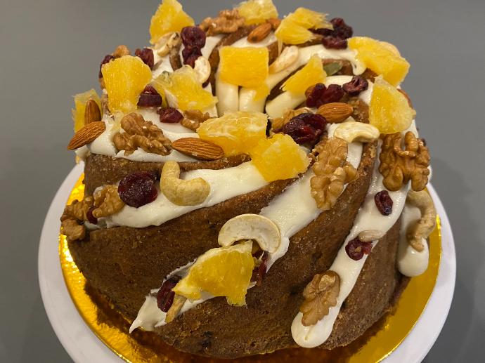 Orange-Walnut-Almond-Cashew Bundt Cake