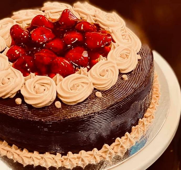 Strawberry Dark Ganache Chocolate Moist Cake