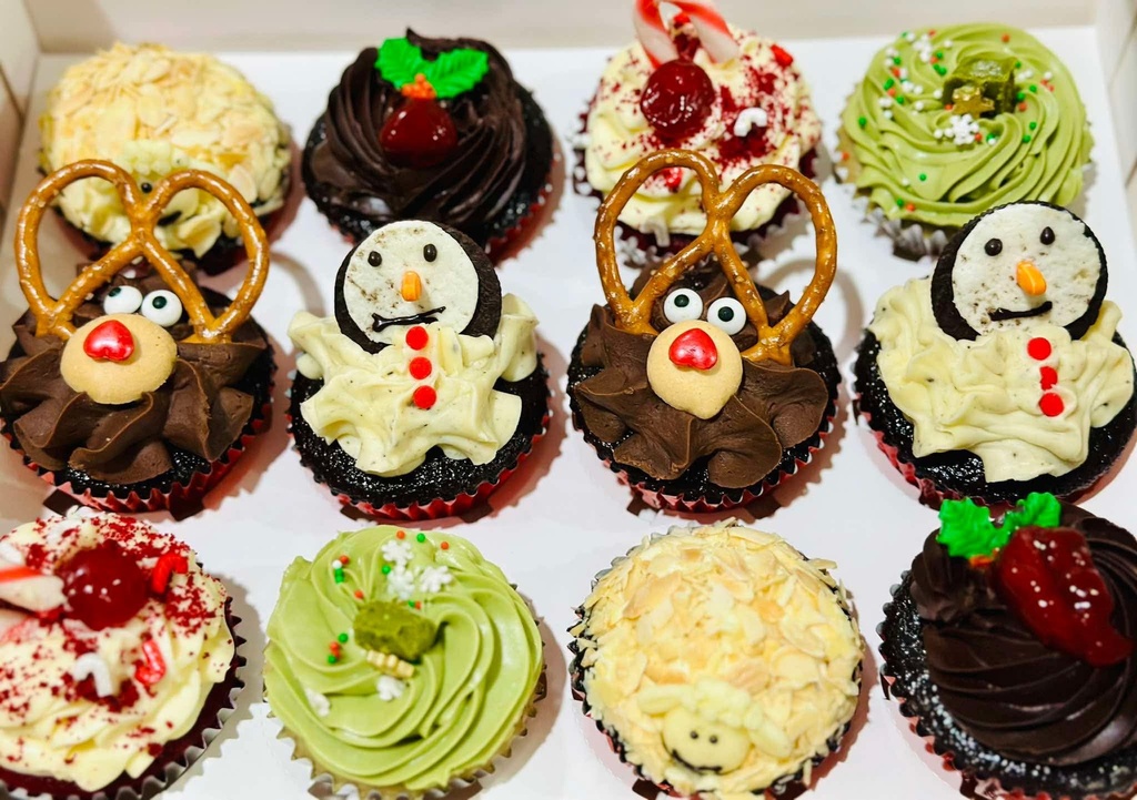 1 Dozen Holiday Assorted Ganache-frosted Holiday Moist Cupcakes