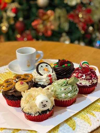 1/2 Dozen Holiday Assorted Ganache-frosted Holiday Moist Cupcakes