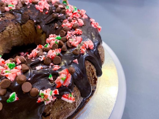 Chocolate-Peppermint-Walnut Bundt Cake