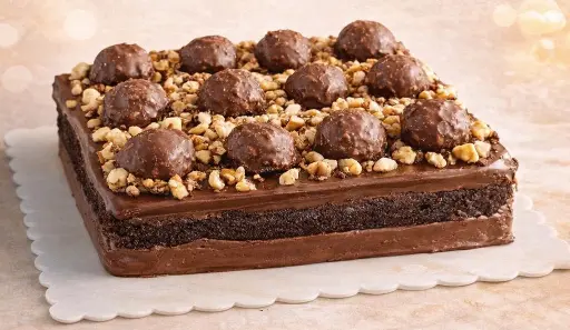 Chocolate Rocher Walnut Brownie Cake